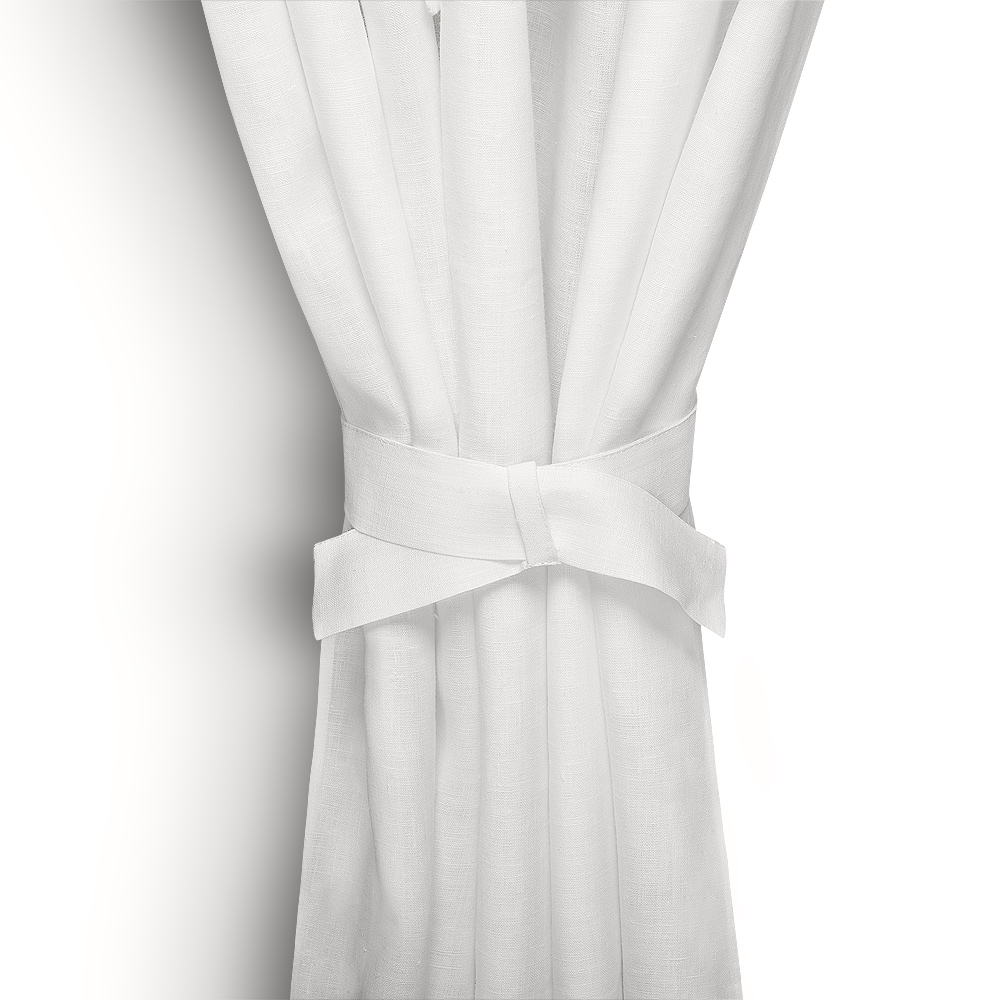 Fermatenda in Puro Lino 100% Moderno Bianco Panna 5x70cm Cuore di lino 
