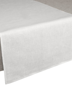 Runner in lino Made in Italy Moderno bianco panna 50x150cm