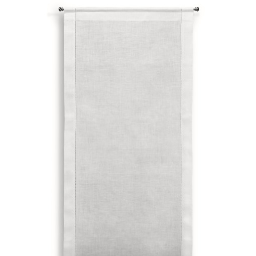 Tenda a vetro in lino Made in Italy Ajour 45x160 bianco panna