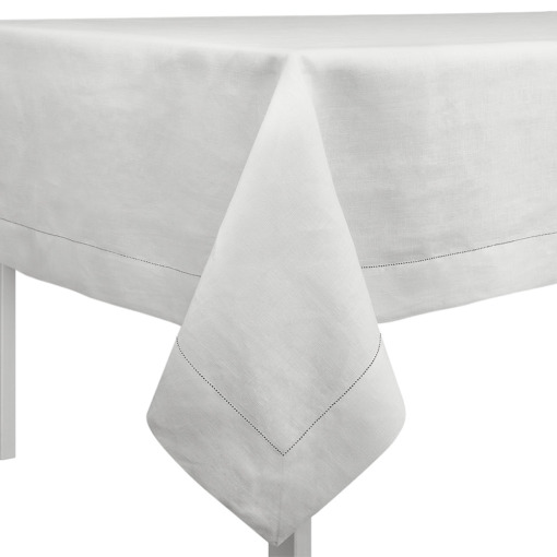 Cuore di lino - Tovaglia in Puro Lino 100% Made in Italy Ajour Bianco Panna Rettangolare (160x240cm)