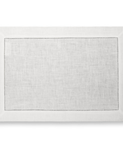 Tovaglietta americana in lino Made in Italy Ajour bianco panna 35x50cm