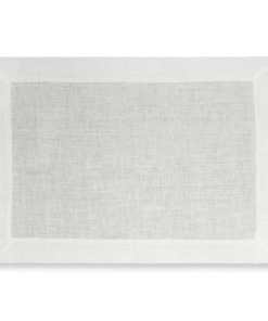 Tovaglietta americana in lino Made in Italy Cornice bianco panna 35x50cm