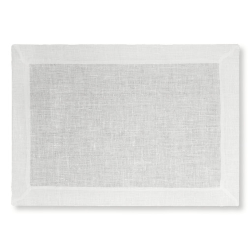 Tovaglietta americana in lino Made in Italy Cornice bianco panna 35x50cm
