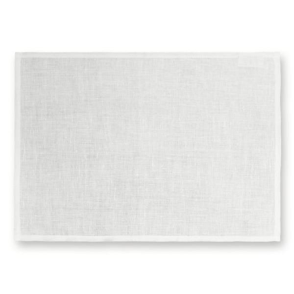 Tovaglietta americana in lino Made in Italy Moderna bianco panna 35x50cm