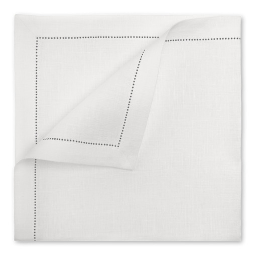 Cuore di lino - Tovagliolo in puro lino 100% Made in Italy Ajour Bianco Ottico 45X45cm