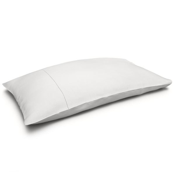 Federa letto in lino Made in Italy Ajour bianco panna 50x80cm