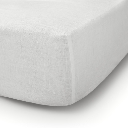Lenzuolo sotto con angoli in lino Made in Italy Bianco Panna misure 170X200X30