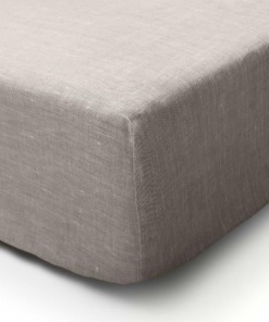 Lenzuolo sotto con angoli in lino Made in Italy Naturale misure 160X200X30