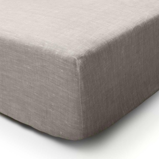 Lenzuolo sotto con angoli in lino Made in Italy Naturale misure 160X190X30