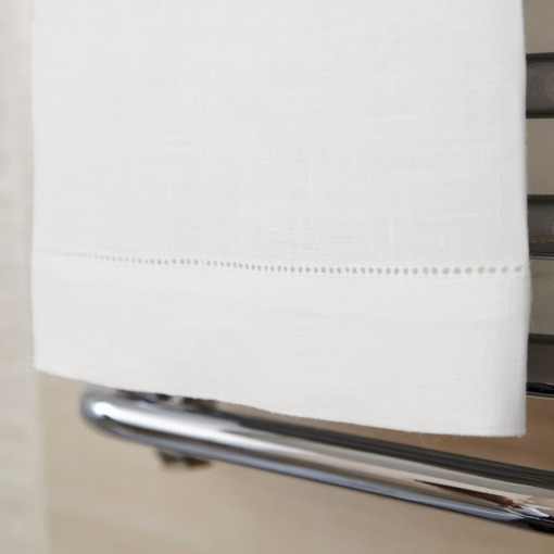 Telo bagno in lino Made in Italy Ajour bianco panna 100x160cm - immagine 2