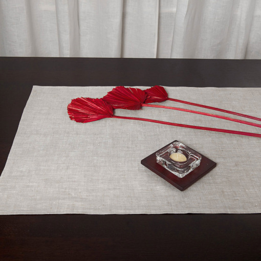 Runner in lino Made in Italy Moderno naturale 50x150cm - immagine 3