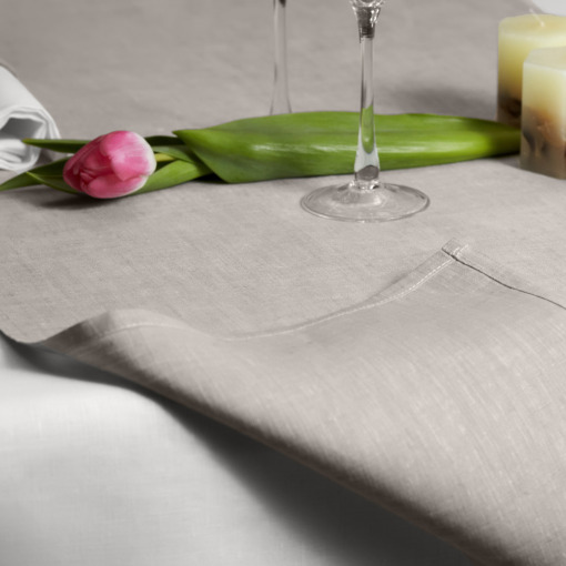 Runner in lino Made in Italy Moderno naturale 50x150cm - immagine 2
