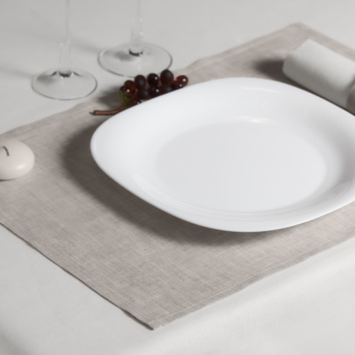 Tovaglietta americana in lino Made in Italy  Moderna naturale 35x50cm - immagine 3