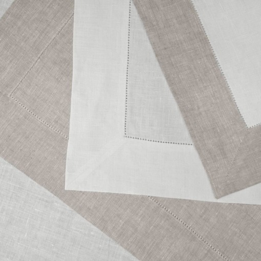 Tovaglia in lino Made in Italy Ajour bianco panna - immagine 4