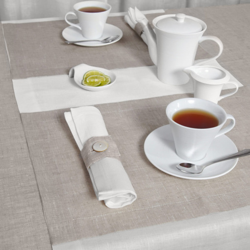 Tovaglietta americana in lino Made in Italy Cornice naturale 35x50cm - immagine 4