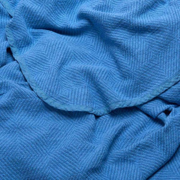 Cuore di lino Plaid in puro lino 100% Spiga effetto stropicciato azzurro 215x235cm 
