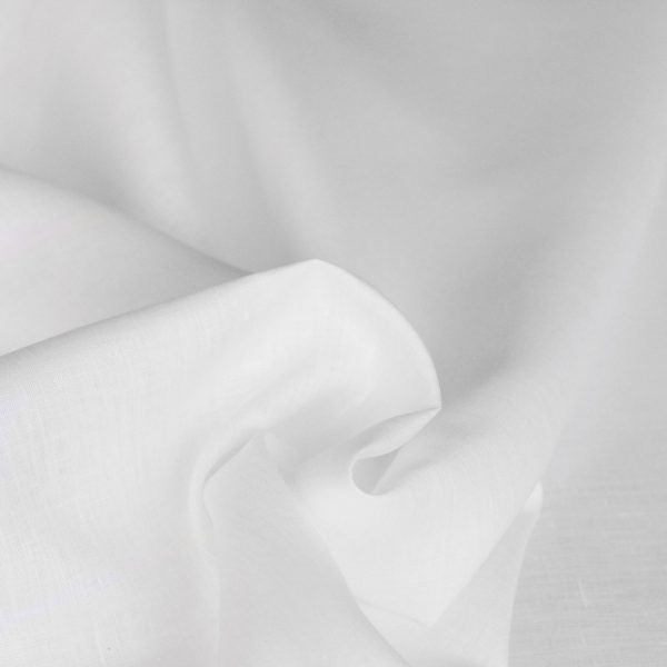 523-01 Tessuto in lino h 305 cm per lenzuola e tende bianco ottico
