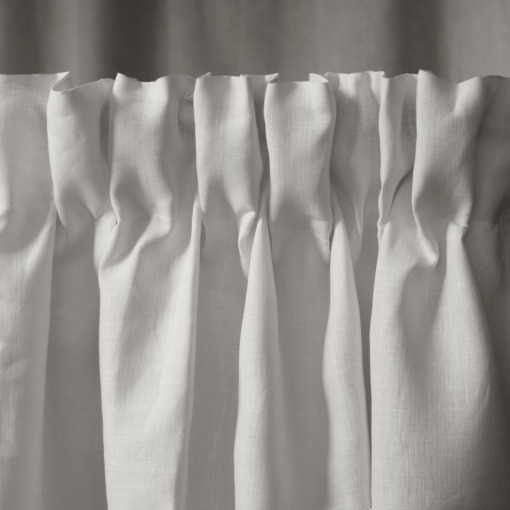 Tenda bastone o binario in lino Made in Italy Moderna bianco panna (150x300cm) - immagine 2