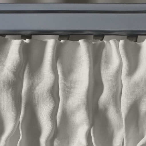 Tenda bastone o binario in lino Made in Italy Moderna bianco panna (150x300cm) - immagine 4