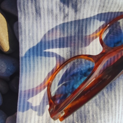 Telo Mare Singolo in Lino 100% Naturale - Leggero, Assorbente e Elegante - Ideale per una Vacanza di Stile (90X170 Retrò BLU) - immagine 3