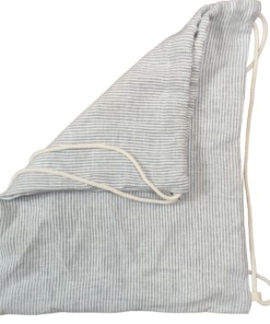 Cuore di lino Zainetto con Coulisse 100% Lino - Made in Italy - Righine Bianche e Blu Chiaro…