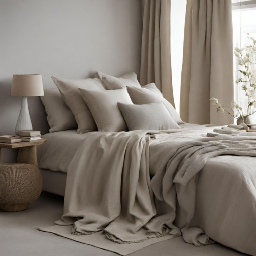 Lenzuolo sotto con angoli in lino Made in Italy naturale - immagine 5