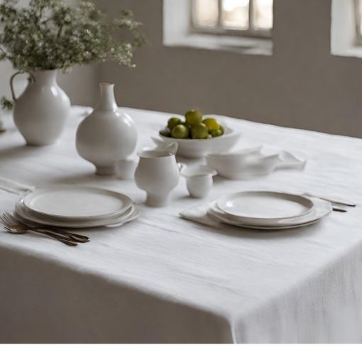 Cuore di lino - Tovaglia in Puro Lino 100% Made in Italy Ajour Bianco Panna Rettangolare (160x240cm) - immagine 4