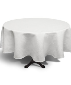 Cuore di lino - Tovaglia in Puro Lino 100% Made in Italy Moderna Bianco Panna Rotonda (D180cm)