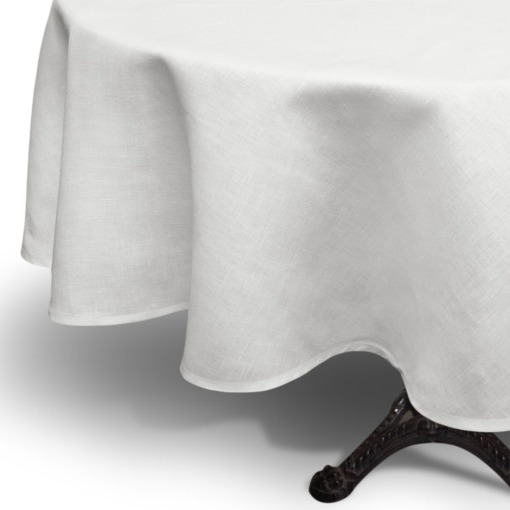 Cuore di lino - Tovaglia in Puro Lino 100% Made in Italy Moderna Bianco Panna Rotonda (D180cm) - immagine 2