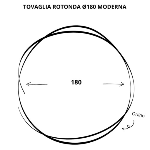 Cuore di lino - Tovaglia in Puro Lino 100% Made in Italy Moderna Bianco Panna Rotonda (D180cm) - immagine 6