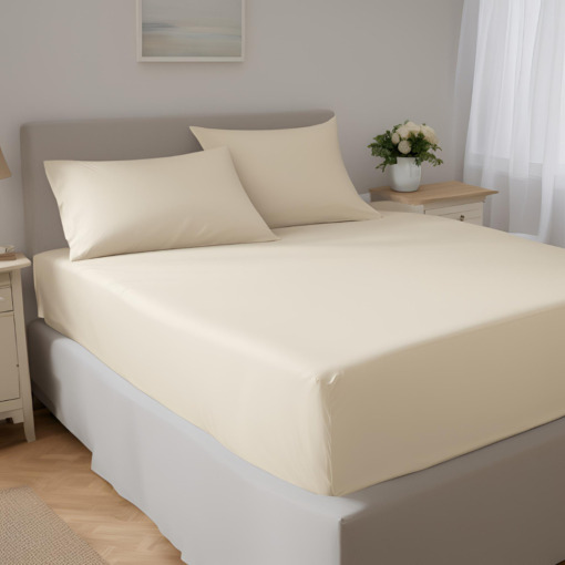 Lenzuolo sotto con angoli in lino Made in Italy Bianco Panna misure 170X200X30 - immagine 14