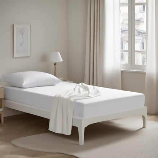 Lenzuolo sotto con angoli in lino Made in Italy Bianco Panna misure 170X200X30 - immagine 6