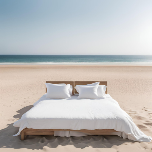 Lenzuolo sotto con angoli in lino Made in Italy Bianco Panna misure 170X200X30 - immagine 5
