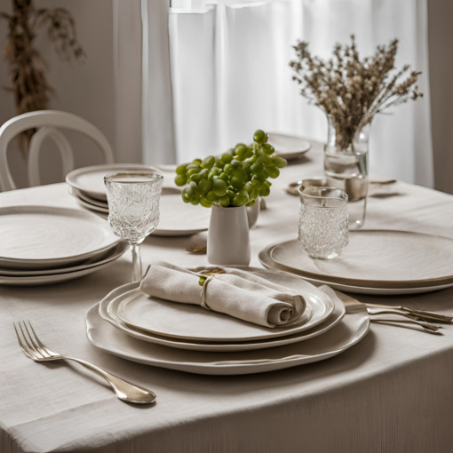 Tovagliolo in lino Made in Italy Ajour naturale 45x45cm - immagine 7