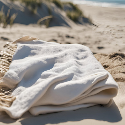 Telo Mare Singolo in Lino 100% Naturale - Leggero, Assorbente e Elegante - Ideale per una Vacanza di Stile (90X170 Retrò BLU) - immagine 10