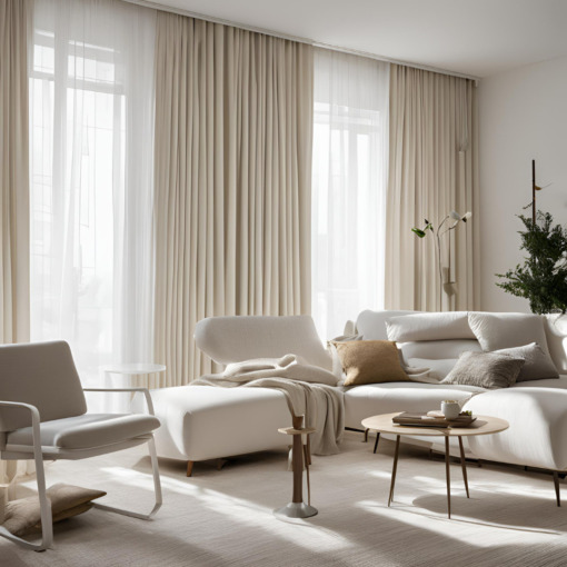 Tenda bastone o binario in lino Made in Italy Moderna bianco panna (150x300cm) - immagine 10