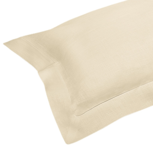 Federa letto in lino Made in Italy Cornice Bianco Panna 50x80cm - immagine 10
