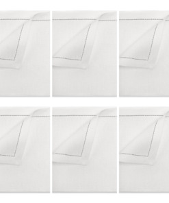 Cuore di Lino - Set di 6 Tovaglioli in Lino Bianco Ottico – Orlo Ajour – Decorazioni Raffinate per Tavola, 25x25 cm, Made in Italy