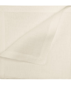 Tovagliolo in lino Made in Italy Cornice bianco panna 45x45cm