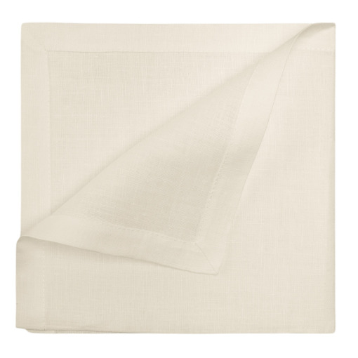 Tovagliolo in lino Made in Italy Cornice bianco panna 45x45cm