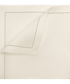 Tovagliolo in lino Made in Italy  Ajour bianco panna 45x45cm