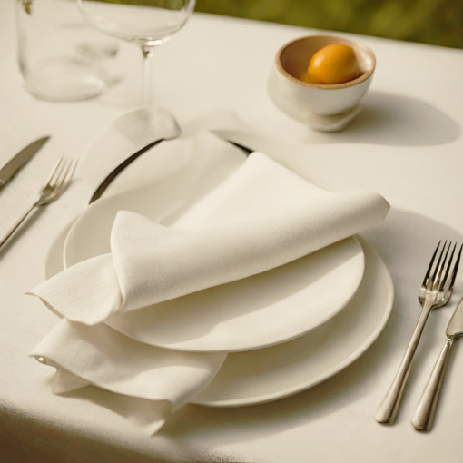 Tovagliolo in lino Made in Italy  Ajour bianco panna 45x45cm - immagine 2