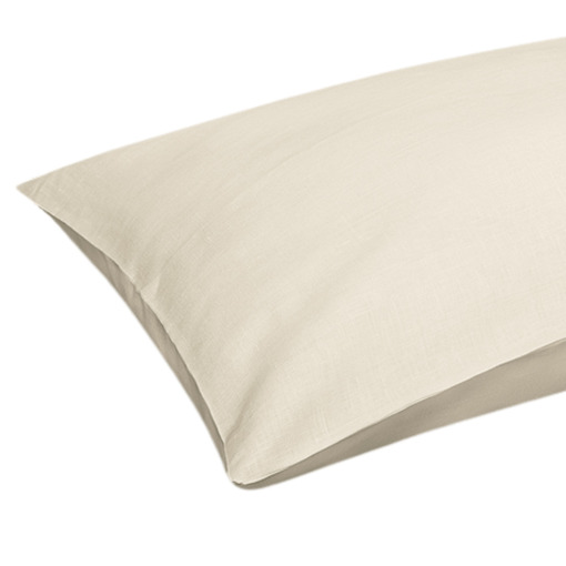 Federa letto in lino Made in Italy Moderna Bianco Panna 50x80cm - immagine 2