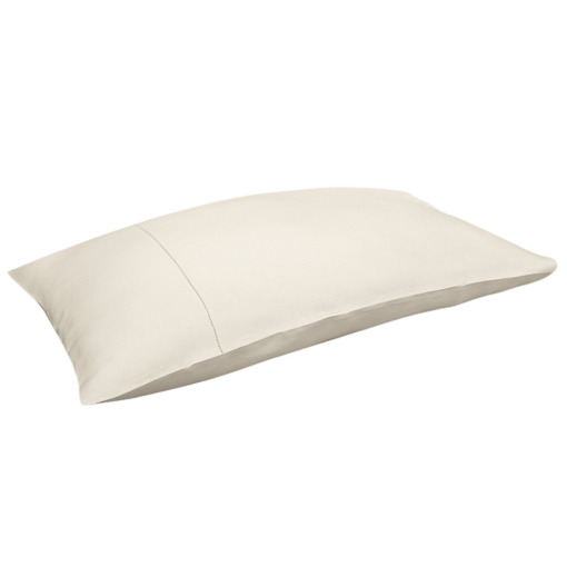 Federa letto in lino Made in Italy Ajour Bianco Panna 50x80cm