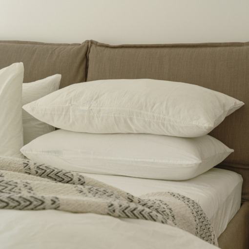 Federa letto in lino Made in Italy Ajour Bianco Panna 50x80cm - immagine 4