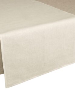 Runner in lino Made in Italy Moderno Bianco Panna 50x150cm