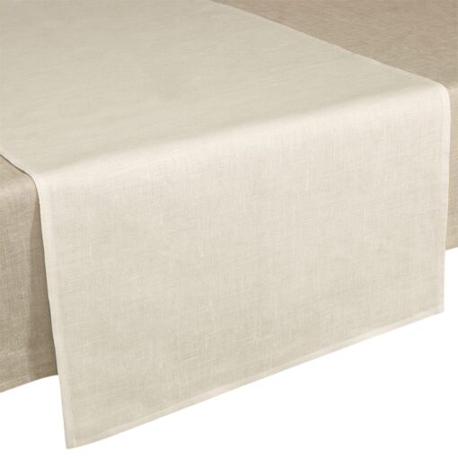 Runner in lino Made in Italy Moderno Bianco Panna 50x150cm