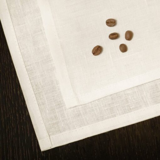Runner in lino Made in Italy Moderno Bianco Panna 50x150cm - immagine 2