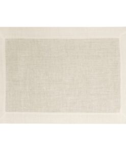 Tovaglietta americana in lino Made in Italy Cornice Bianco Panna 35x50cm