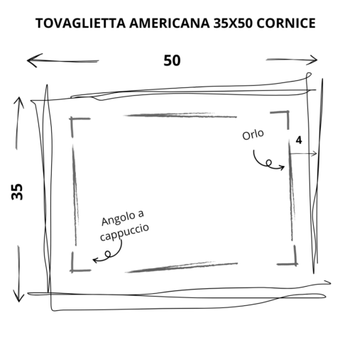 Tovaglietta americana in lino Made in Italy Cornice Bianco Panna 35x50cm - immagine 6